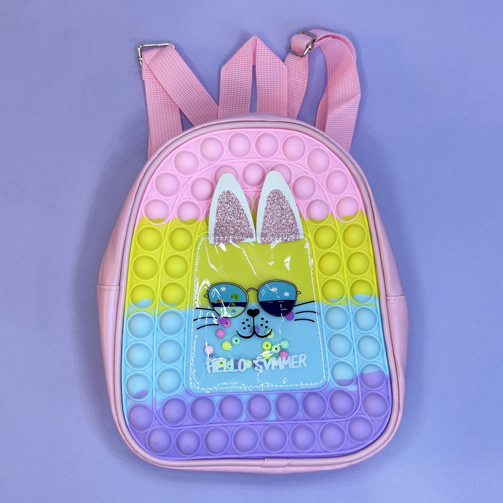 Bunte Ogi Mogi Toys Bunny Umhängetasche mit verspieltem Design, ideal für Mädchen und Frauen, aus leichtem, wasserdichtem Silikonmaterial.